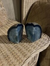 Blue agate bookends for sale  Ottawa