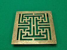 Handmade 4 1/2" Square Etched Brass Chinese Plant Stand, used for sale  Shipping to South Africa