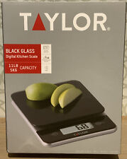  Escala de cocina digital Taylor vidrio negro, capacidad de 11 libras/5 kg segunda mano  Embacar hacia Argentina