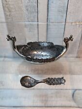 Used, Vintage Norwegian Pewter Tinn Viking Sailing Ship Long Boat Salt Cellar & Spoon for sale  Shipping to South Africa