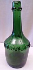 Antico Vetro Bottiglia Vintage Benedictine B&B Verde Liquore Ferro Goffrato #3, usado segunda mano  Embacar hacia Argentina