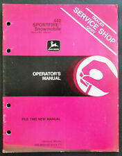 John Deere Models 440 Sportfire Snowmobiles Operators Manual - Ser 190,001 Up, used for sale  Canada