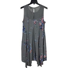 Torrid Womens Size 1 Gray Floral Sleeveless Tent Lace Top Keyhole Back Dress for sale  Shipping to South Africa