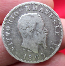 Moneda de Plata de 1 Lira 1863, Italia, Vittorio Emanuele II segunda mano  Embacar hacia Argentina