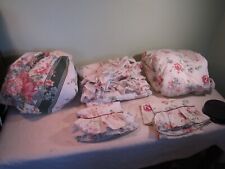Juego de sábanas talla King floral rosa con 2 fundas de almohada y falda segunda mano  Embacar hacia Mexico