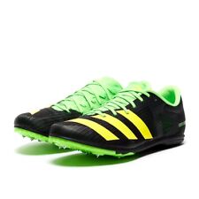 adidas Distancestar Spikes Running Shoes Black Green Yellow Mens UK 10 for sale  Shipping to South Africa
