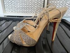 Christian louboutin swarovski Crystal Heeled Sandals UK 6 EU 39 Worn Once for sale  HUNTINGDON