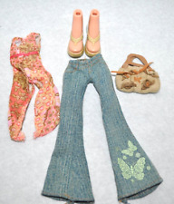 Bratz Doll Fashion Pack Shopping Mall Butterfly Flare Jeans, Shirt, Shoes & Bag, used for sale  Shipping to South Africa