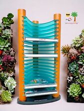 Vintage Atlantic Futuristic Wood & Plastic 20 CD Tower Storage Rack, Wood/Green, used for sale  Shipping to South Africa