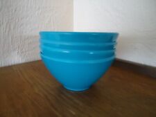 SET of 4 MELAMINE Plastic Bowls TURQUOISE BLUE Cereal Ice Cream Bowl for sale  Shipping to South Africa