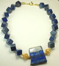 Cubos de lapislázuli y collar de losa grande y joyas de lujo hechas a mano segunda mano  Embacar hacia Argentina