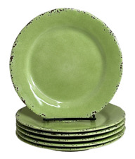 Tommy Bahama Green Crackle Melamine 9" Salad Luncheon Plates Set of 6, used for sale  Shipping to South Africa
