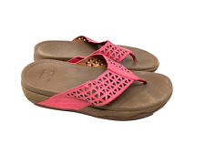 FitFlop Lattice Surfa Pink Sandals UK 5 Leather Wobble Board Wedge for sale  Shipping to South Africa