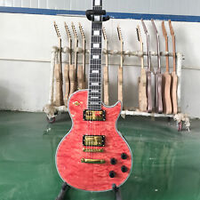 Guitarra elétrica acolchoada Maple Top vermelha personalizada LP captador HH pescoço de mogno 6 cordas comprar usado  Enviando para Brazil