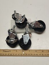 Used, Caster Wheel 1.75" x .75 " Threaded Swivel Stem poly Set of 4 2 locking 2 Free for sale  Shipping to South Africa
