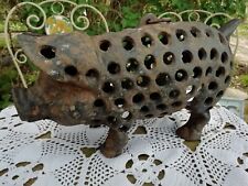 Vintage Cast Iron Pig Lantern Candle Lamp Garden Rustic Ornament 10" Long, used for sale  Shipping to South Africa