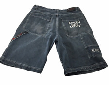 Pantalones cortos de colección Kenpo Y2k años 90 bordados negros descoloridos para hombre talla 36 hip hop, usado segunda mano  Embacar hacia Mexico