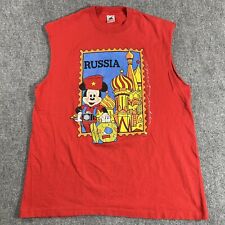 Camisa masculina vintage Disney Rússia XXL vermelha Mickey Mouse ponto único RARA, usado comprar usado  Enviando para Brazil