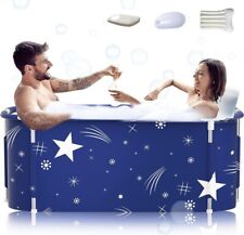 140cm Portable Foldable Bathtub with Metal Frame, Spa Soaking Tub for sale  Shipping to South Africa