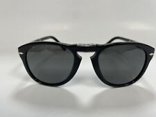 Óculos de sol aviador Persol PO 714SM 95/48 preto plástico autêntico cinza polarizado comprar usado  Enviando para Brazil