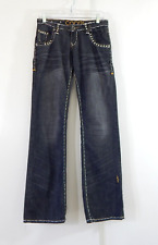 COOGI jeans bootcut low rise thick stitch studded whiskering charcoal 11 12, used for sale  Shipping to South Africa