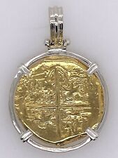 ATOCHA Coin Pendant Sterling Silver Frame Gold Coin Treasure Jewelry for sale  Shipping to South Africa