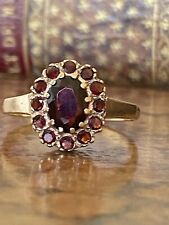 Ladies 9ct Gold &  Garnet Cluster Ring, Size N, 2.1g, Birm 1965, Fantastic  !! for sale  UK