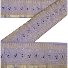 Brocado tecido antigo borda sari sânscrito vintage acabamento de 2 jardas costura artesanal roxo comprar usado  Enviando para Brazil