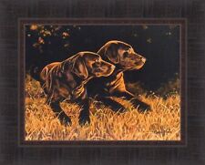 chocolate lab framed picture for sale  Onamia