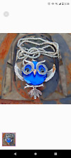 Colar de coruja de pedra azul com joias 24 pol. de comprimento comprar usado  Enviando para Brazil