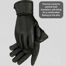 Usado, Luvas de inverno masculinas de couro preto forradas térmicas de lã macia comprar usado  Enviando para Brazil