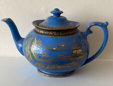 H&K  Tunstall Vintage Blue Teapot ft Willow  Pattern, used for sale  NEWPORT