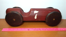 Large Wolf Creek Folk Art Hand Carved Wooden Race Car Vintage 1980s Eldora Iowa for sale  Shipping to South Africa