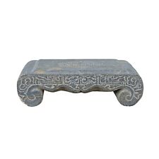 Chinese Distressed Gray Stone Rectangular Scroll Stand cs7089, used for sale  Shipping to South Africa
