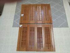 Used, Vintage Real Wood Interior Louver Plantation Shutters 4 Sets - 2 Pair 24”x16” Ea for sale  Shipping to South Africa