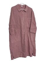 POETRY Women's Lagenlook Mauve Linen Button Up Shirt Dress Size 10 for sale  Shipping to South Africa
