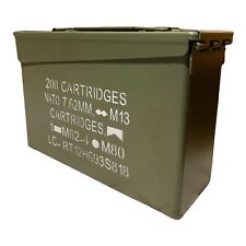 Ammo Box 30Cal Ammo Can Steel Tin Tool Box Storage Solution (empty) with writing for sale  WISBECH