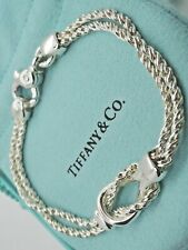 Used, Tiffany & Co. Sterling Silver 7 3/4" Love Knot Rope Bracelet & Tiffany Pouch Box for sale  Redondo Beach