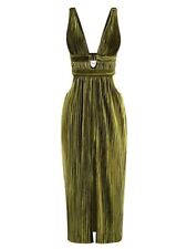 2023 V-neck Hollow out Long Dress Women's Green Split Evening Dress for sale  Shipping to South Africa