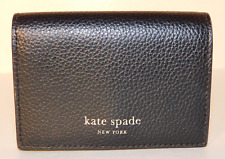 Kate Spade Black Leather Accordian Card Holder Case NEW for sale  Shipping to South Africa