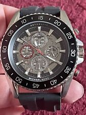 MICHAEL KORS SILVER BLACK SILICONE BAND RED ACCENT AUTOMATIC WATCH MK9013 for sale  Shipping to South Africa
