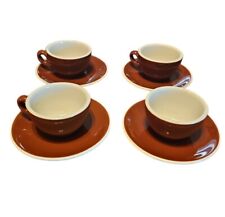 Used, ACF Espresso Italy Cups Set Demitasse Saucers Vintage Cup Saucer Brown White for sale  Shipping to South Africa