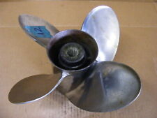 Used, Johnson Evinrude SS Propeller 15 Spline 13 Diam 4 Blade 4"Bullet Boat Prop A-723 for sale  Shipping to South Africa