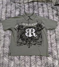 Decoded Black Raw Y2K Affliction Style Dragon Gothic Baroque Polo Shirt Mens XL for sale  Shipping to South Africa