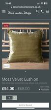 SUSIE WATSON Moss Velvet Feather Cushion for sale  Shipping to South Africa