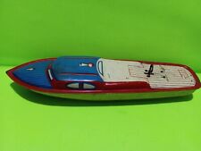 Vintage LINDSTROM TIN LITHO WIND-UP TOY BOAT NOT WORKING for sale  Shipping to South Africa