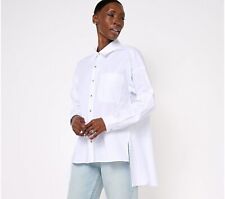 Used, Attitudes by Renee Fly Away Woven Button Front Shirt-White-XL A620177 NEW for sale  Shipping to South Africa