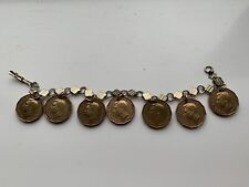 7” Bracelet With 7 Three Pence Piece British Coins Attached. George VI for sale  Shipping to South Africa