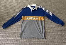 Camisa polo mediana de rugby Adidas originales para hombre azul amarillo segunda mano  Embacar hacia Argentina