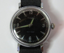 RELOJ DE COLECCIÓN TIMEX DE VIENTO AUTOMÁTICO (AUTOMÁTICO) TONO PLATEADO ESFERA NEGRA segunda mano  Embacar hacia Argentina